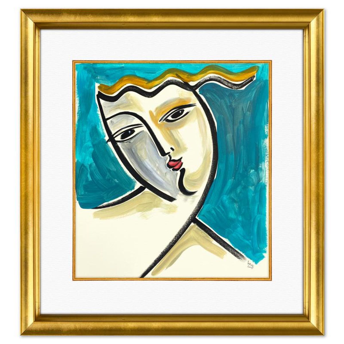 Yuroz, Framed Original Painting, Hand Signed with Letter of Authenticity.