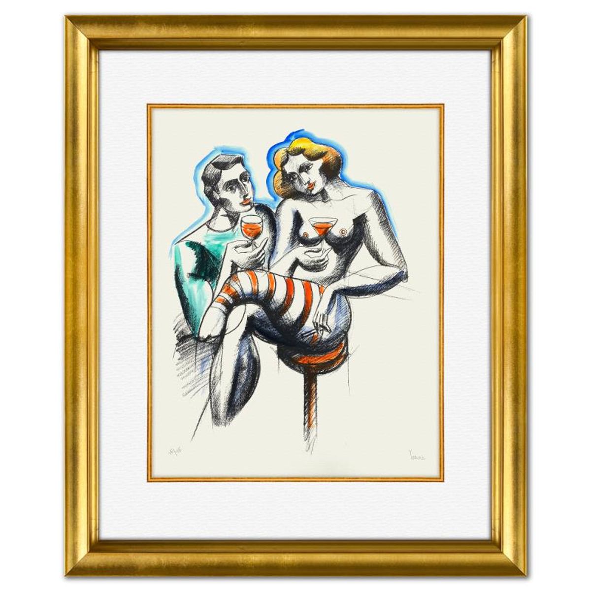 Yuroz, Framed Hand Painted Unique Variation Mixed Media, Numbered 15/75 and Hand Signed with Letter of Authenticity.