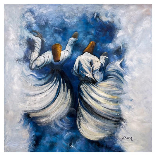 Zahra, Original Acrylic Painting on Canvas (48" x 48"), Hand Signed with Letter of Authenticity