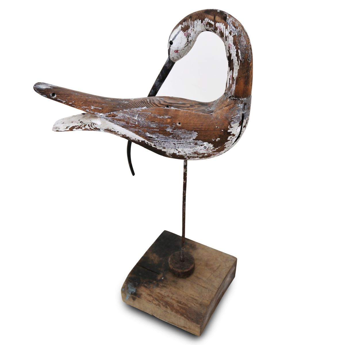 Guy Taplin- Painted Carved Wood "Preening Curlew"