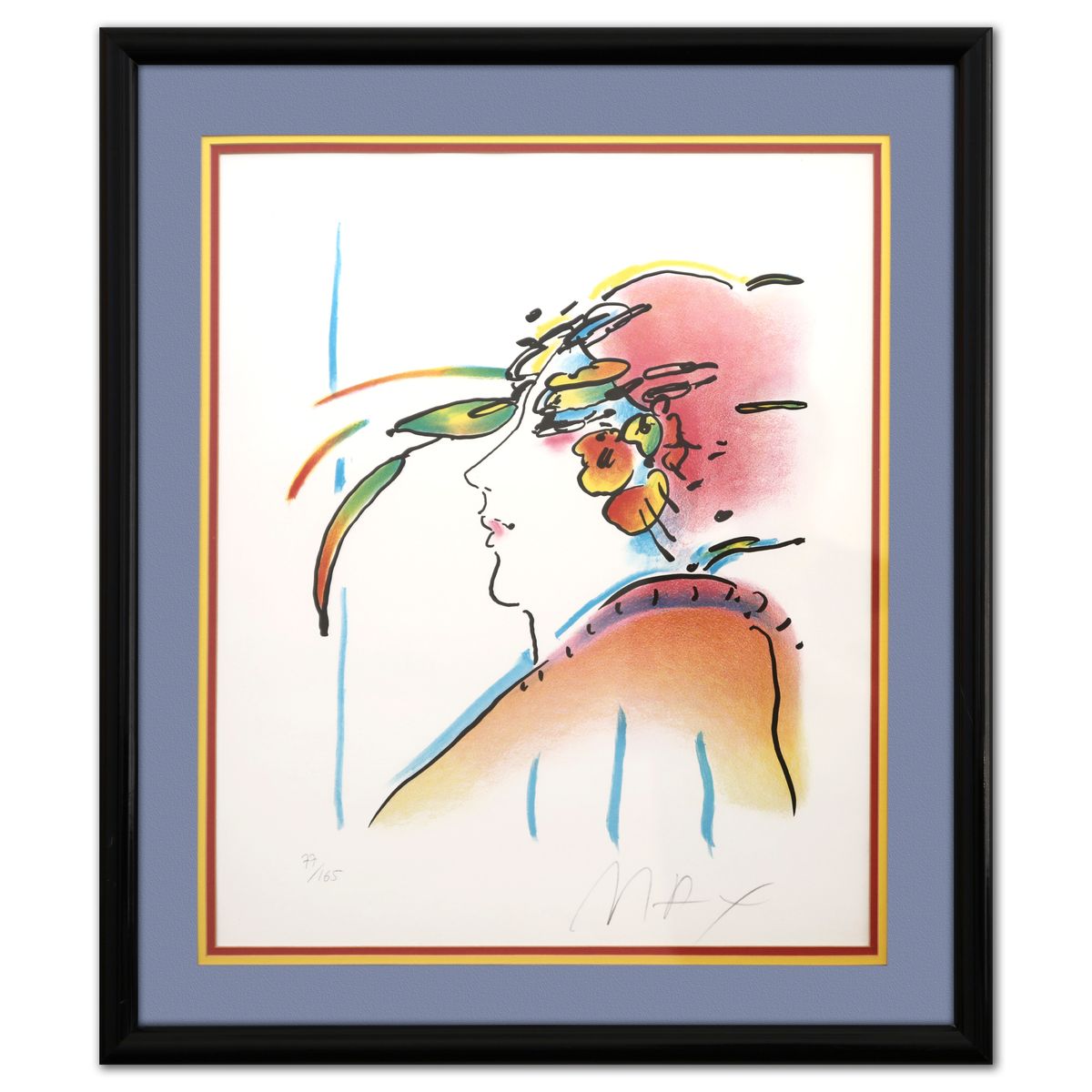 Peter Max- Lithograph "Lady with Feathers"