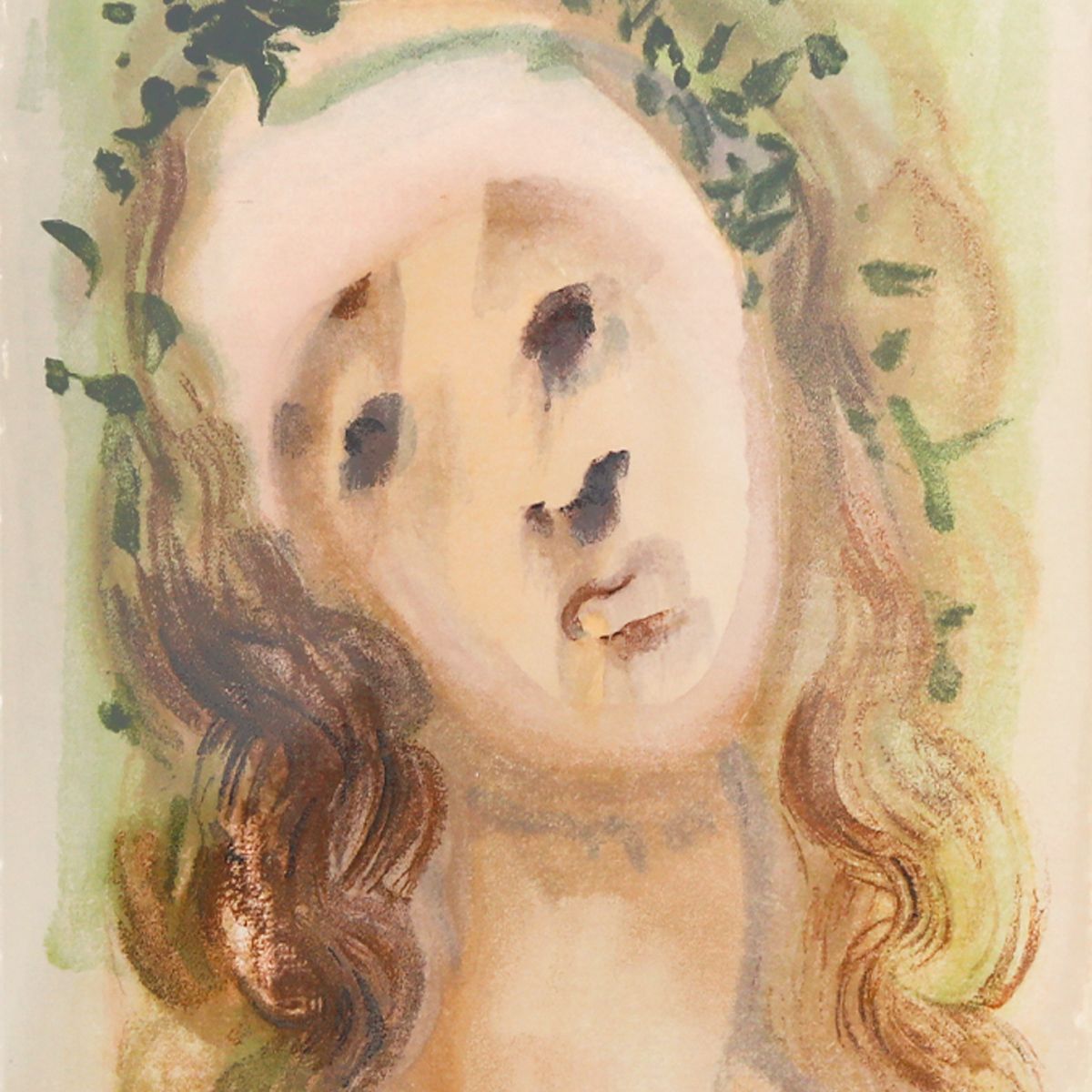 Salvador Dali- Original Color Woodcut on B.F.K. Rives Paper "Purgatory 10"