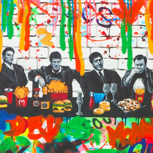 Nastya Rovenskaya- Original Mixed Media on Deckle Edge Paper "The Last Meal"