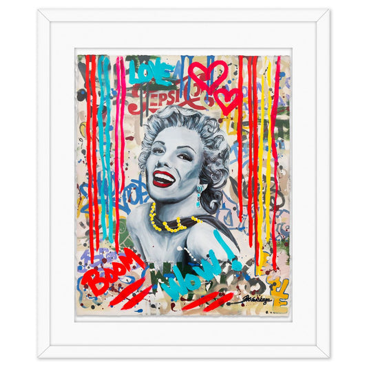 Nastya Rovenskaya- Original Mixed Media on Deckle Edge Paper "Smile"