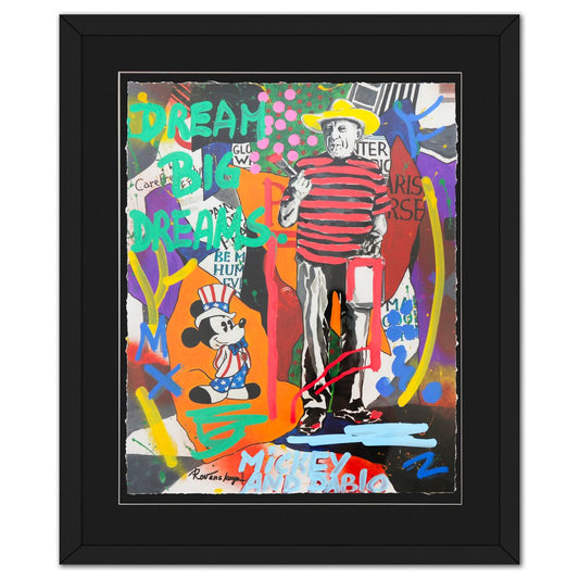 Nastya Rovenskaya- Original Mixed Media on Deckle Edge Paper "Pablo Picasso In Action"
