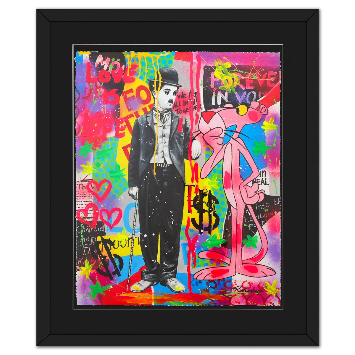Nastya Rovenskaya- Original Mixed Media on Deckle Edge Paper "Think in Pink"