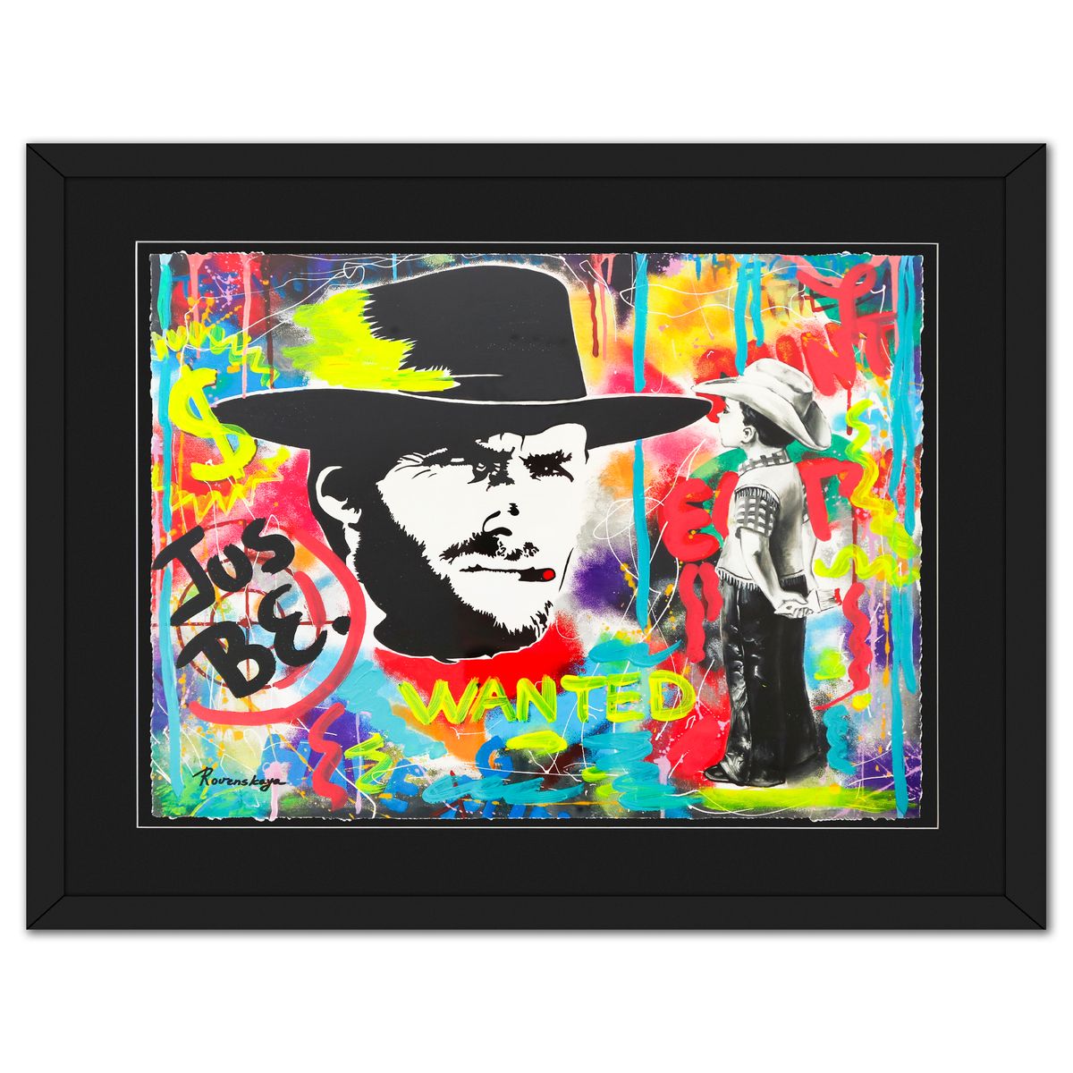 Nastya Rovenskaya- Original Mixed Media on Deckle Edge Paper "Wanted"