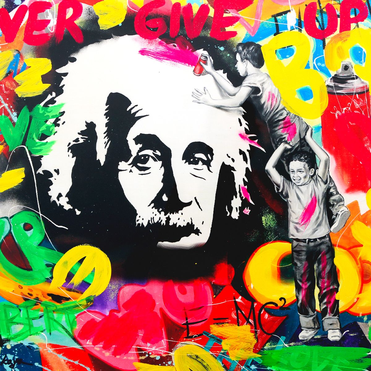 Nastya Rovenskaya- Original Mixed Media on Deckle Edge Paper "The Genius"