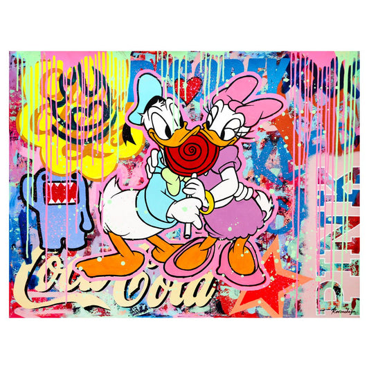 Nastya Rovenskaya- Original Oil on Canvas "Sugar Rush Romance"