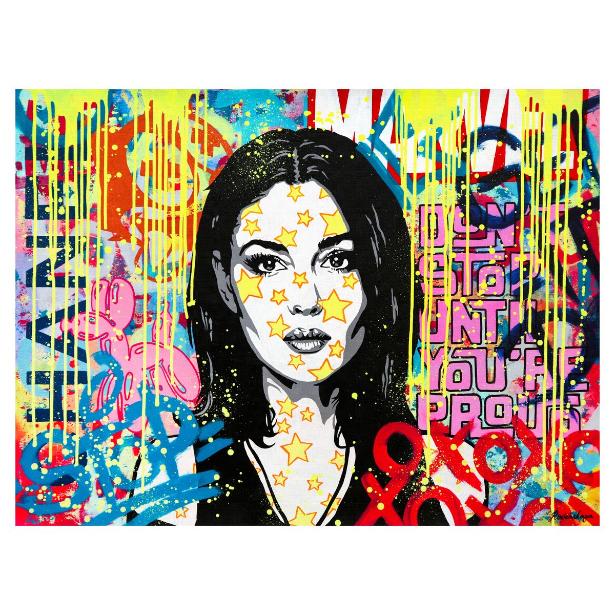 Nastya Rovenskaya- Original Oil on Canvas "Electric Muse"