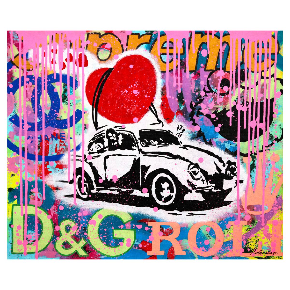 Nastya Rovenskaya- Original Oil on Canvas "Love Bug"