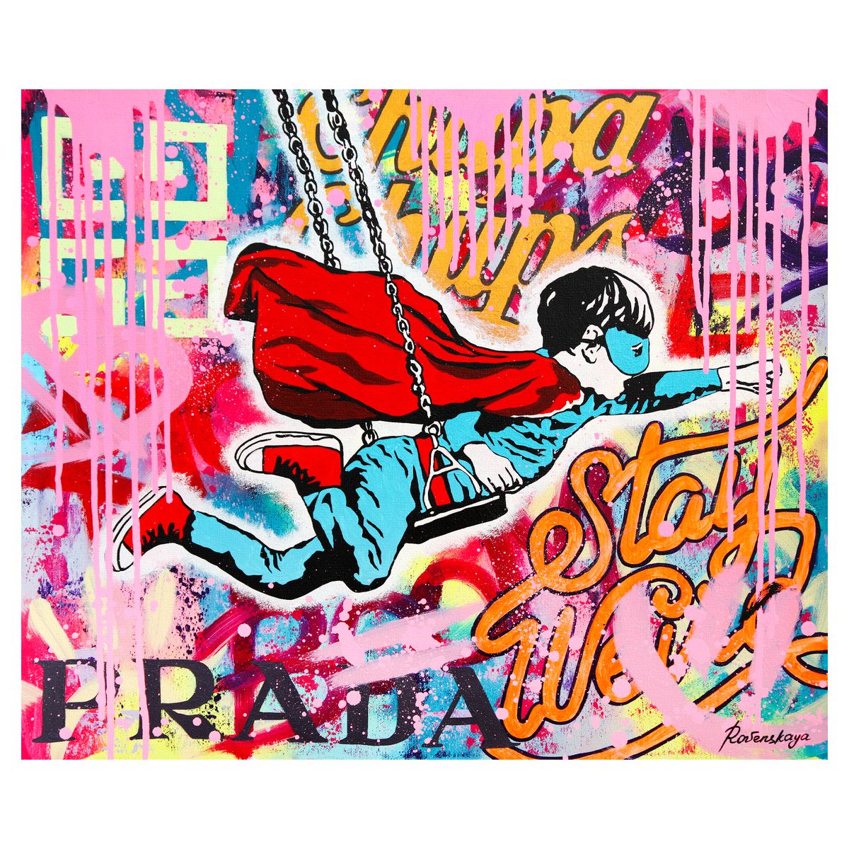 Nastya Rovenskaya- Original Oil on Canvas "Chasing Freedom"