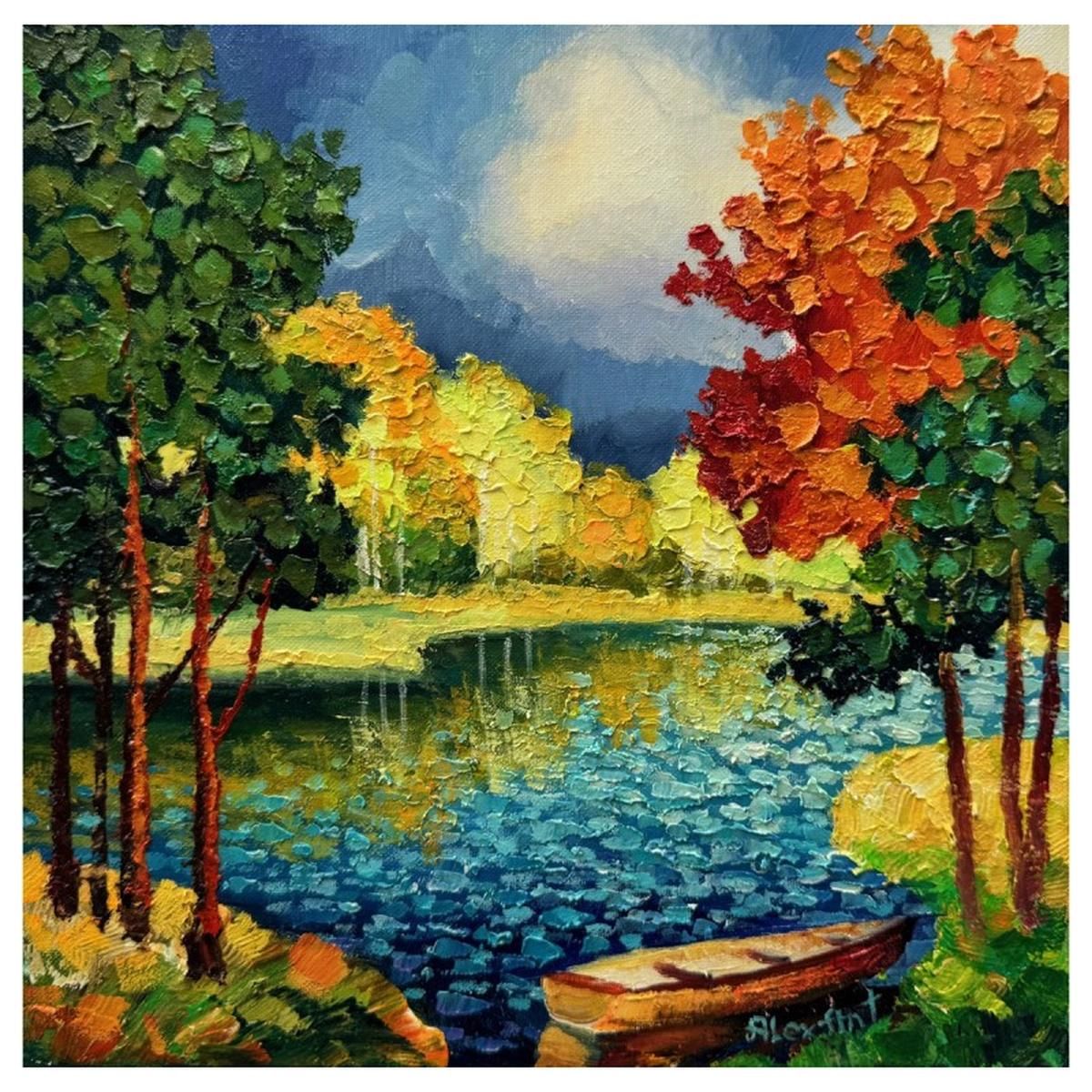 Alexander Antanenka, "Blue Sky" Hand Signed Original Painting on Canvas with Letter of Authenticity.