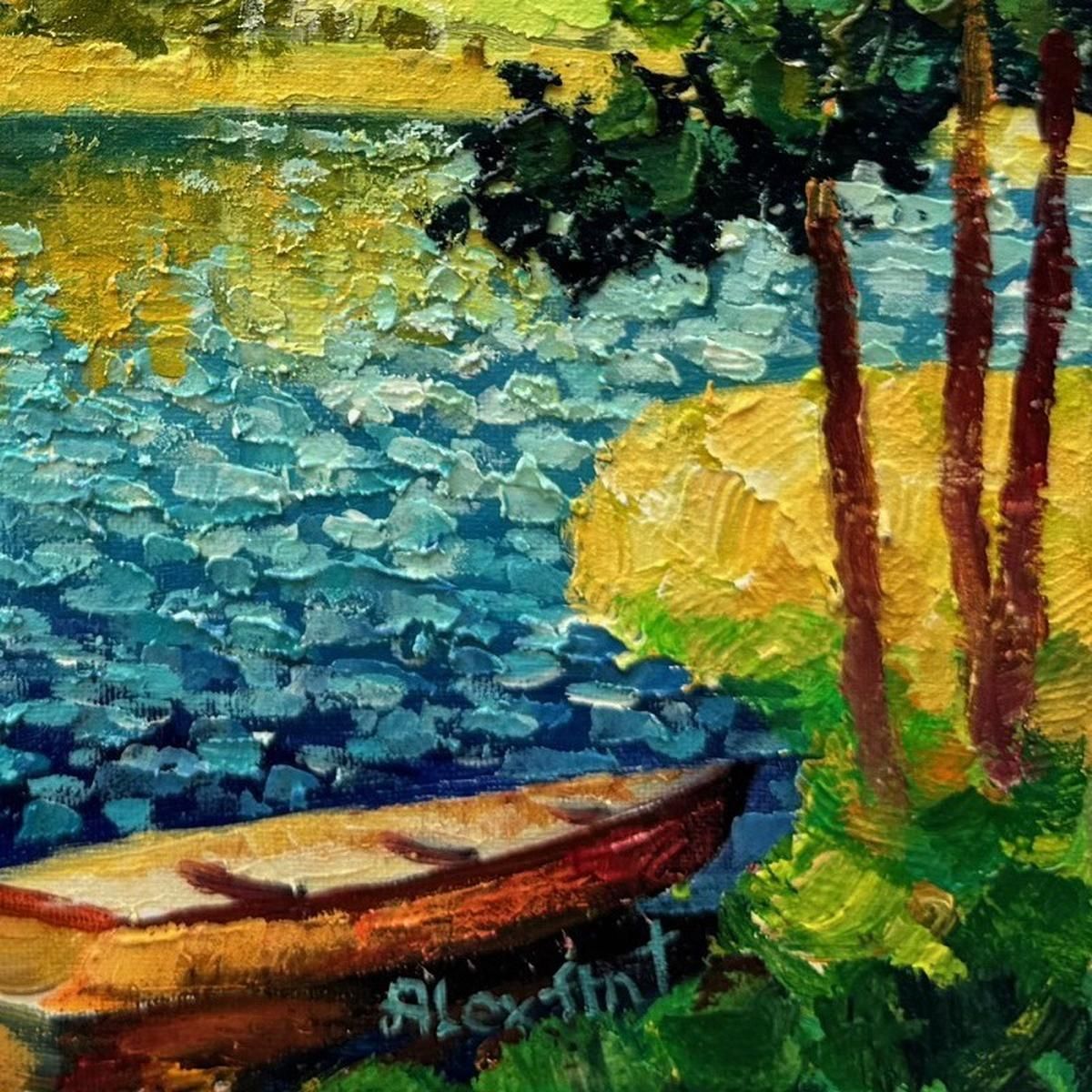 Alexander Antanenka, "Blue Sky" Hand Signed Original Painting on Canvas with Letter of Authenticity.