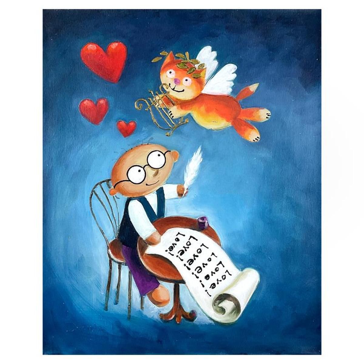 Yulia Dvoiris, Original Painting on Canvas, Hand Signed with Letter of Authenticity.