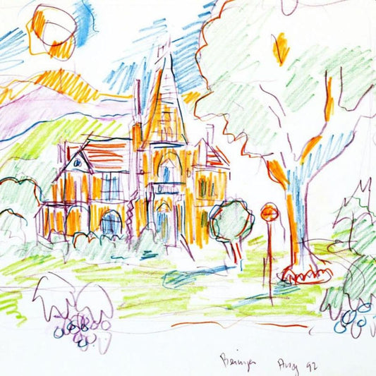 Wayne Ensrud "Beringer Vineyard, Napa Valley" Pencil Original Artwork; Hand Signed; COA