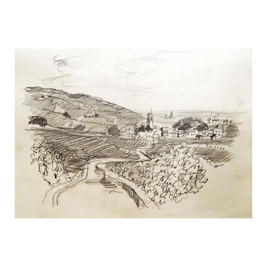 Wayne Ensrud "Pommard, Burgundy" Pencil Original Artwork; Hand Signed; COA