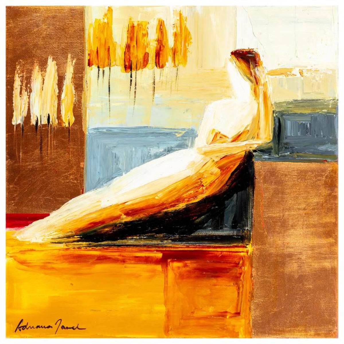 Adriana Naveh, "Eternity" Original Acrylic Painting on Canvas, Hand Signed with Letter of Authenticity