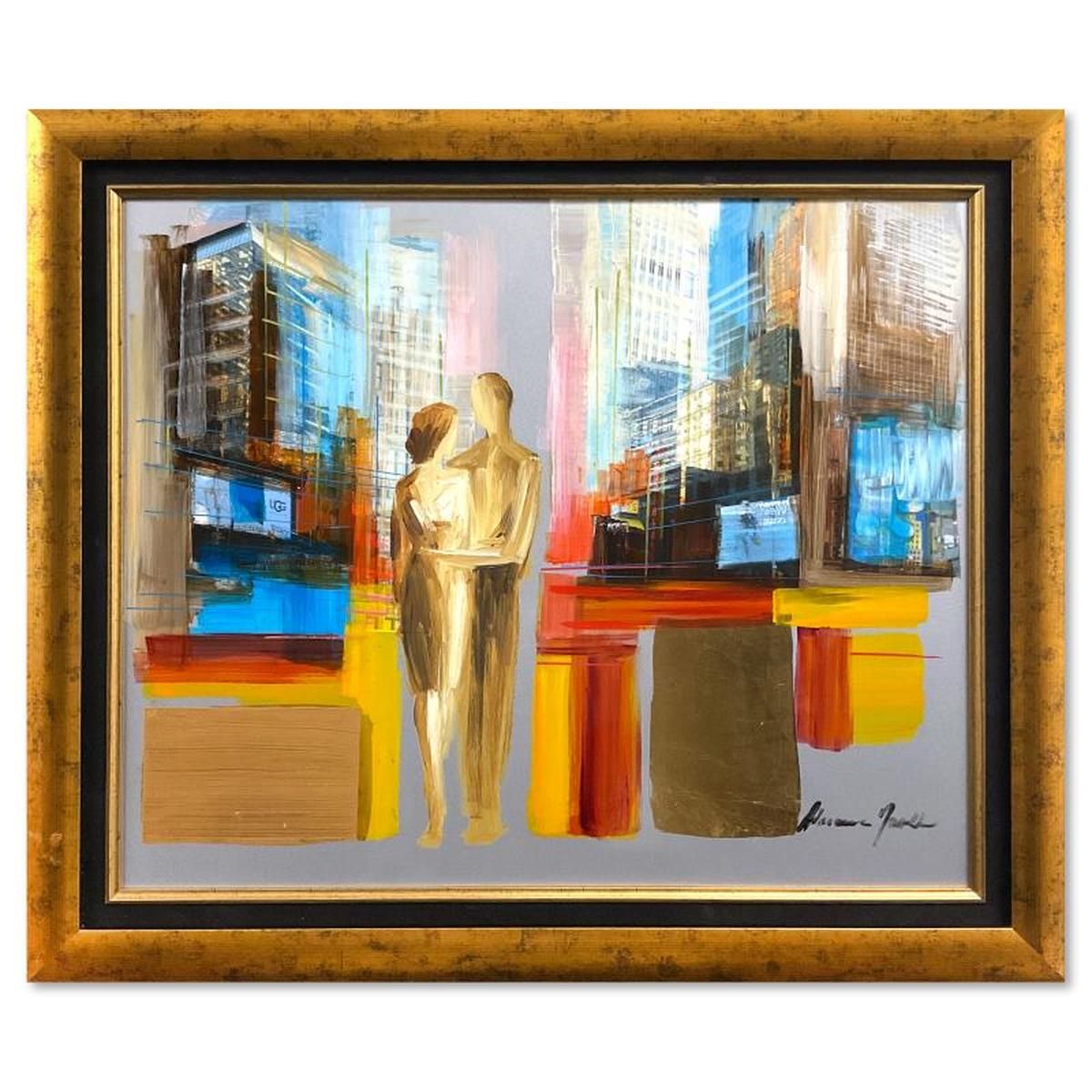 Adriana Naveh, "Restful Moment" Framed Original Painting on Acrylic Panel, Hand Signed with Letter of Authenticity