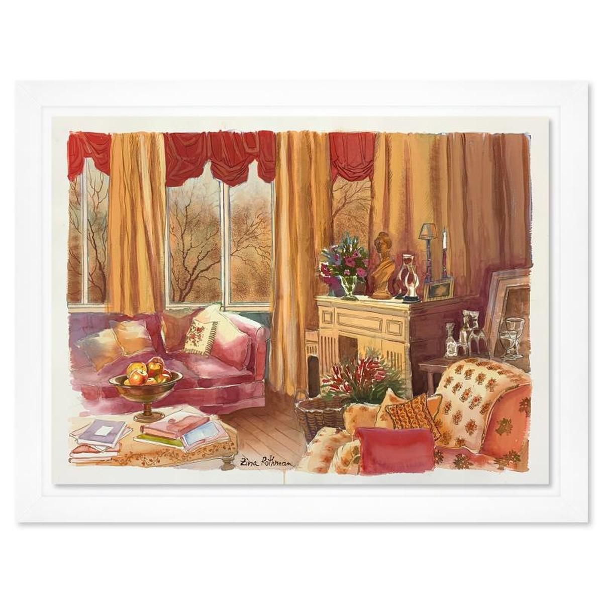 Zina Roitman, Framed Hand Signed Original Painting with Letter of Authenticity.