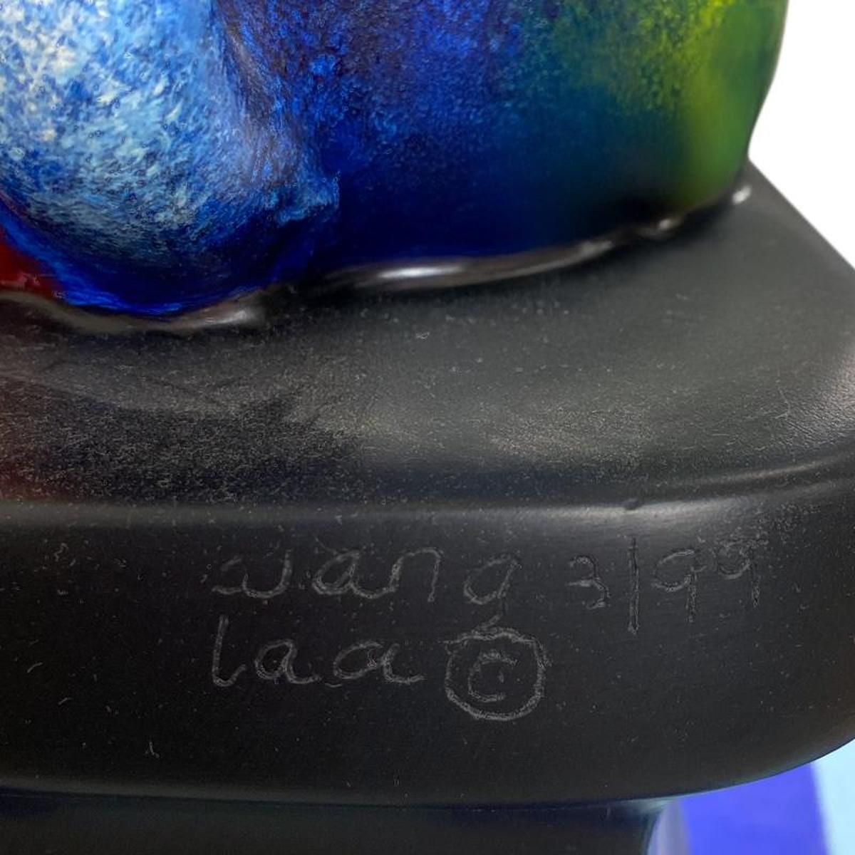 Wang, "Back to School Blues" Hand Painted Limited Edition Resin Sculpture, Numbered 3/99, Hand Signed and Letter of Authenticity