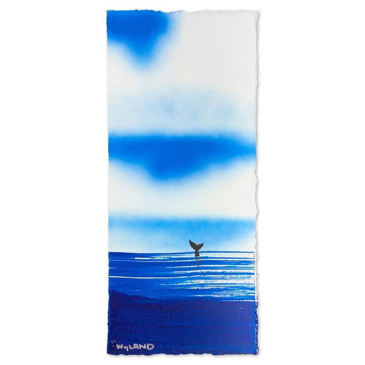 Wyland, "Fluke" Framed, Hand Signed Original Painting with Letter of Authenticity.