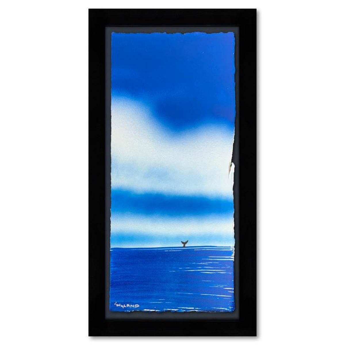 Wyland, "Fluke" Framed, Hand Signed Original Painting with Letter of Authenticity.