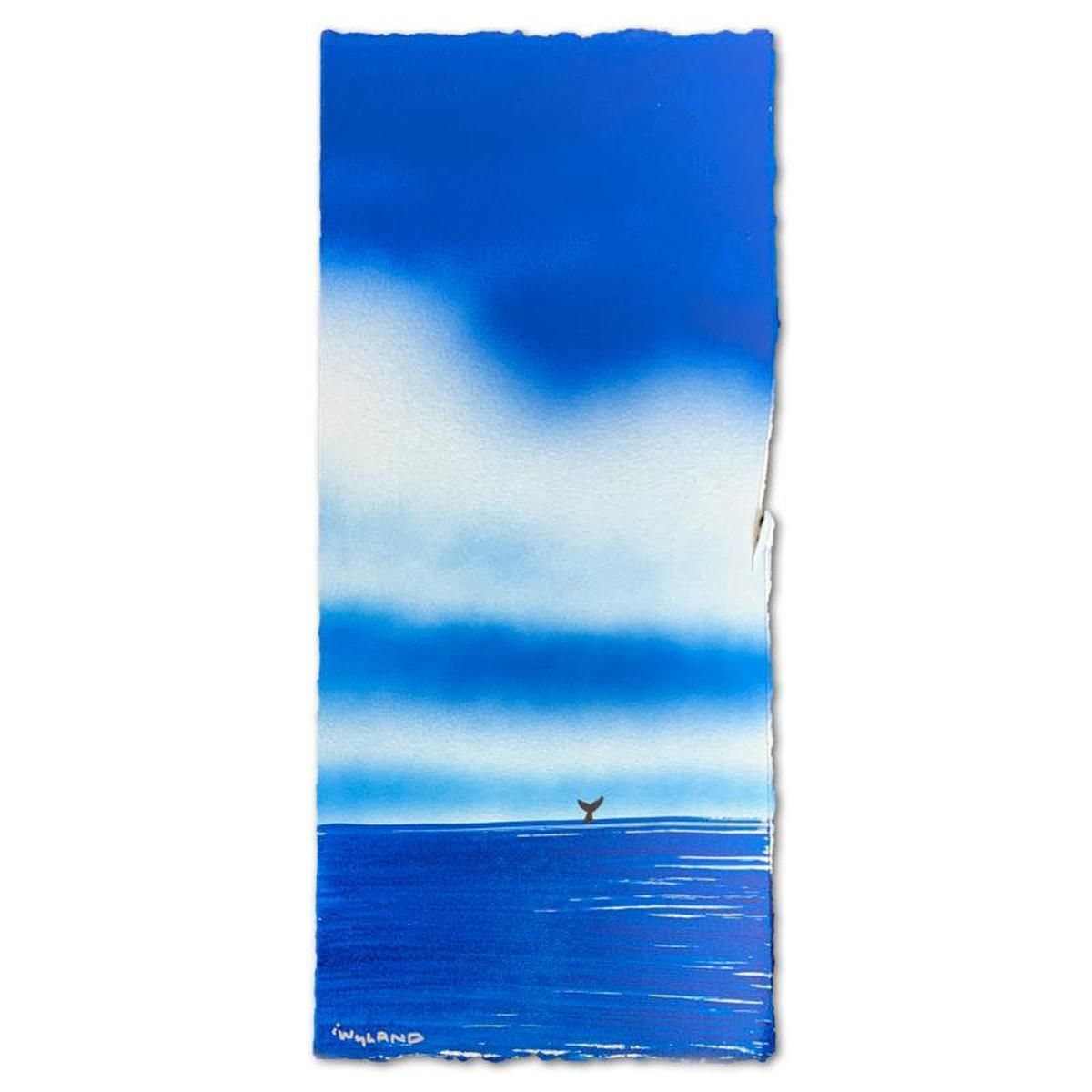 Wyland, "Fluke" Framed, Hand Signed Original Painting with Letter of Authenticity.