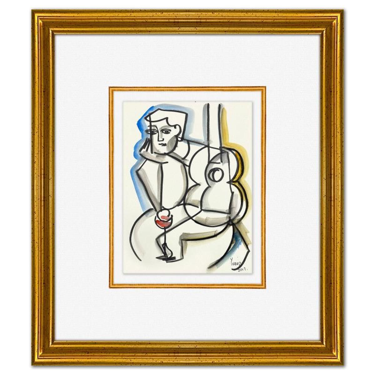 Yuroz, Framed Original Painting, Hand Signed with Letter of Authenticity.