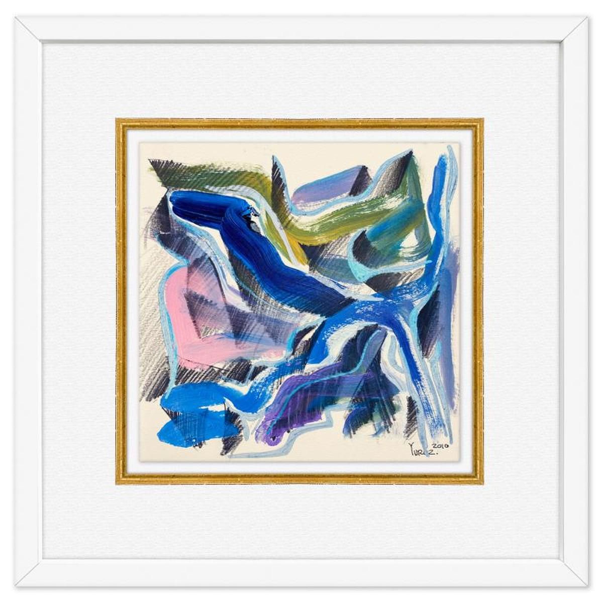 Yuroz, Framed Original Painting, Hand Signed with Letter of Authenticity.