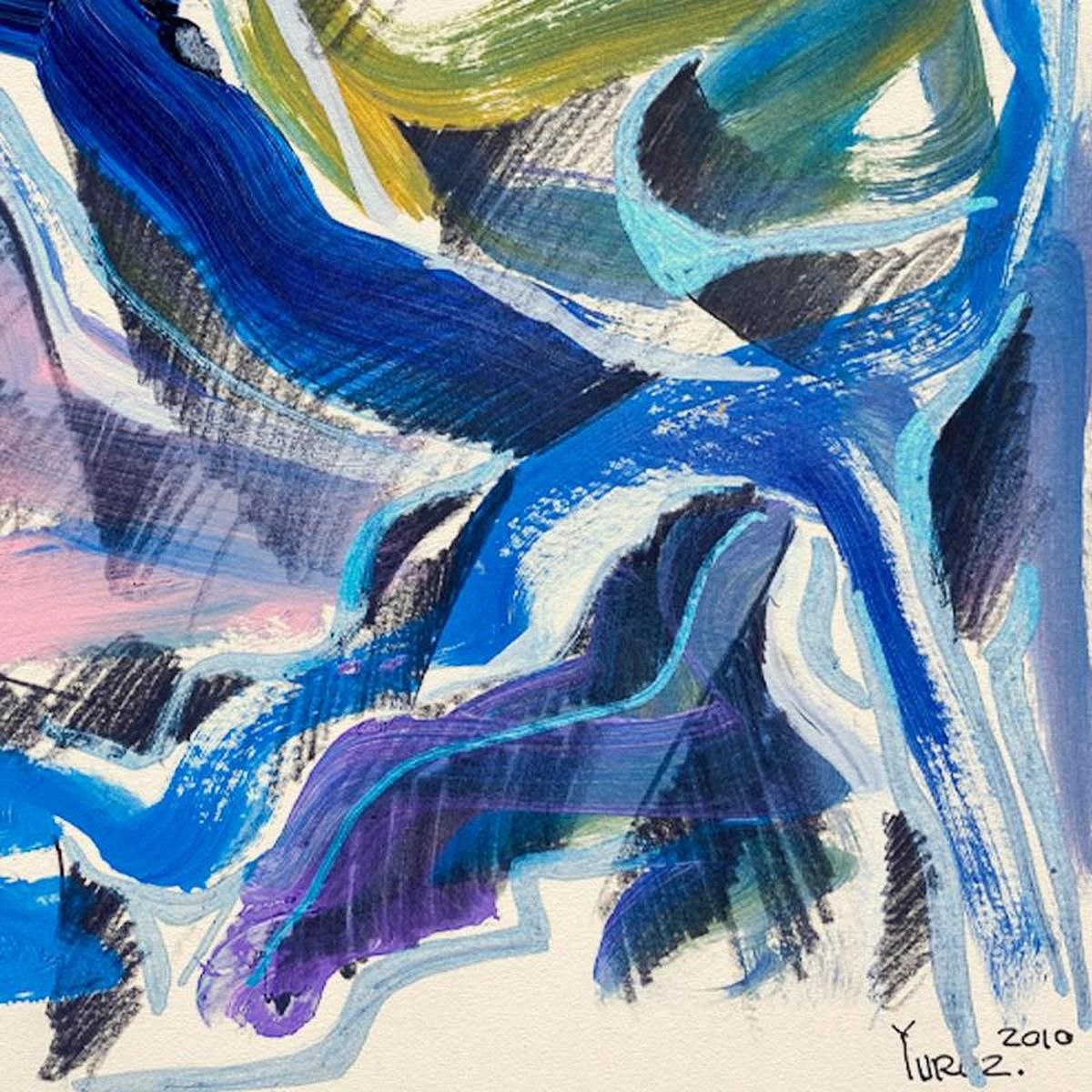 Yuroz, Framed Original Painting, Hand Signed with Letter of Authenticity.