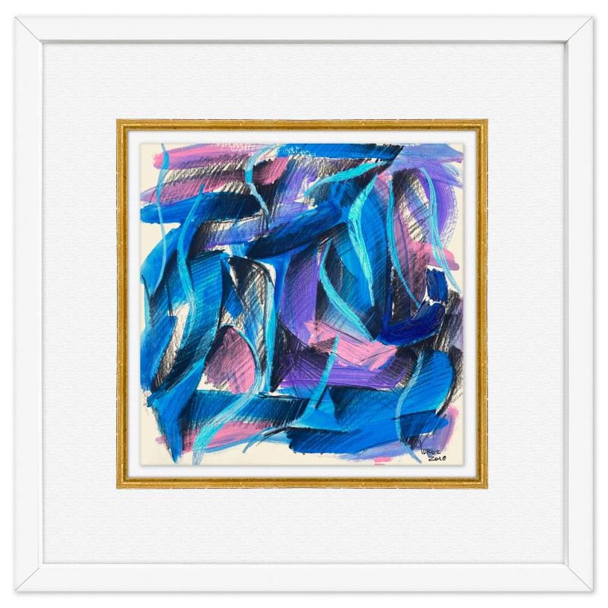 Yuroz, Framed Original Painting, Hand Signed with Letter of Authenticity.