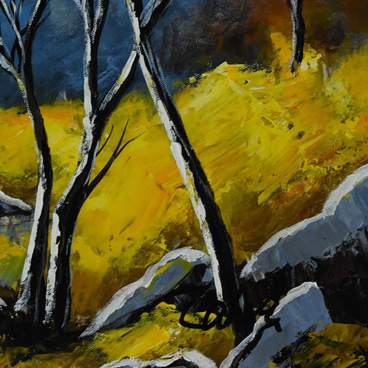 Zahra, Original Acrylic Painting on Canvas (58" x 25"), Hand Signed with Letter of Authenticity.