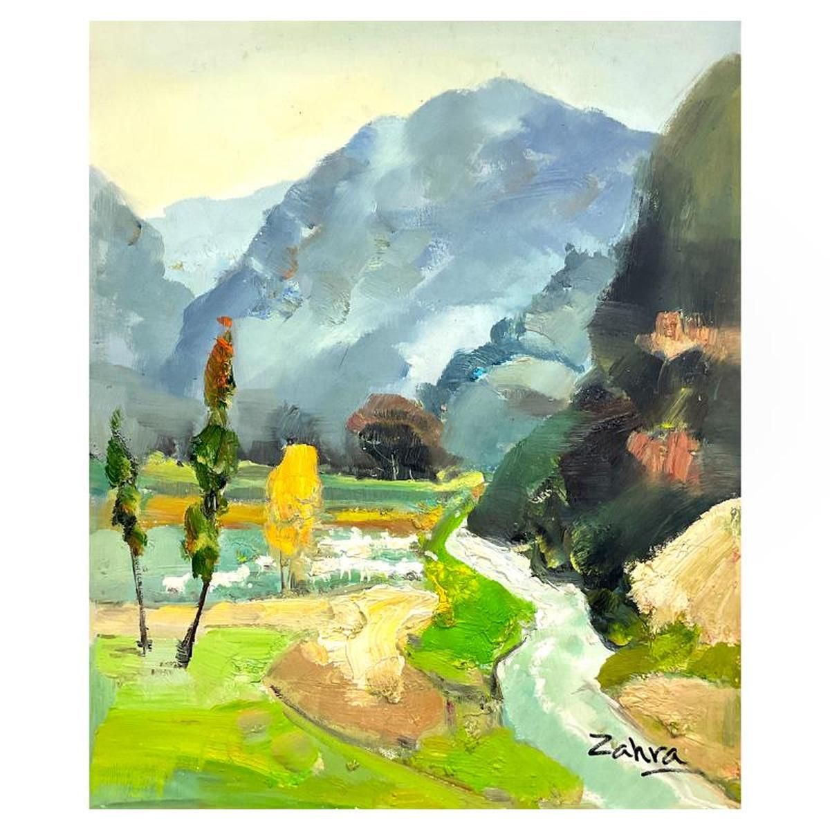 Zahra, Original Acrylic Painting on Canvas (24" x 20"), Hand Signed with Letter of Authenticity