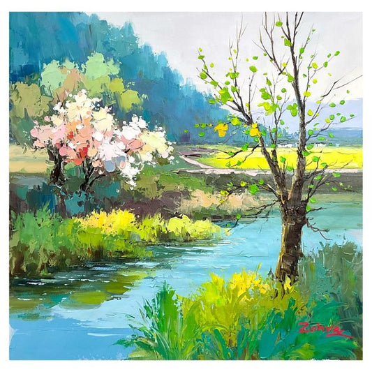 Zahra, Original Acrylic Painting on Canvas (24" x 24"), Hand Signed with Letter of Authenticity