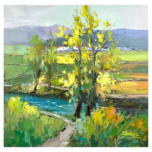 Zahra, Original Acrylic Painting on Canvas (24" x 24"), Hand Signed with Letter of Authenticity