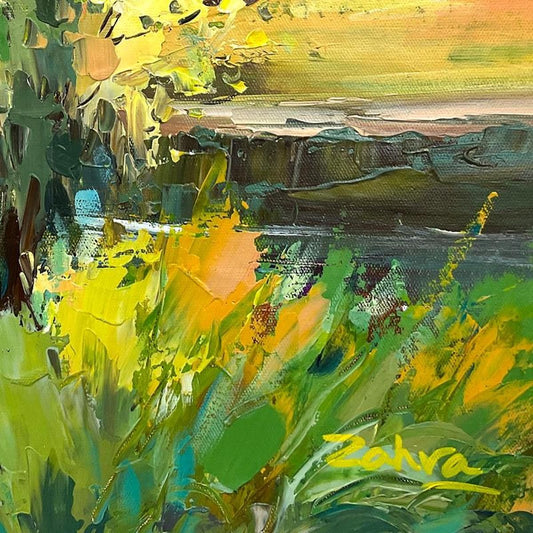 Zahra, Original Acrylic Painting on Canvas (24" x 24"), Hand Signed with Letter of Authenticity