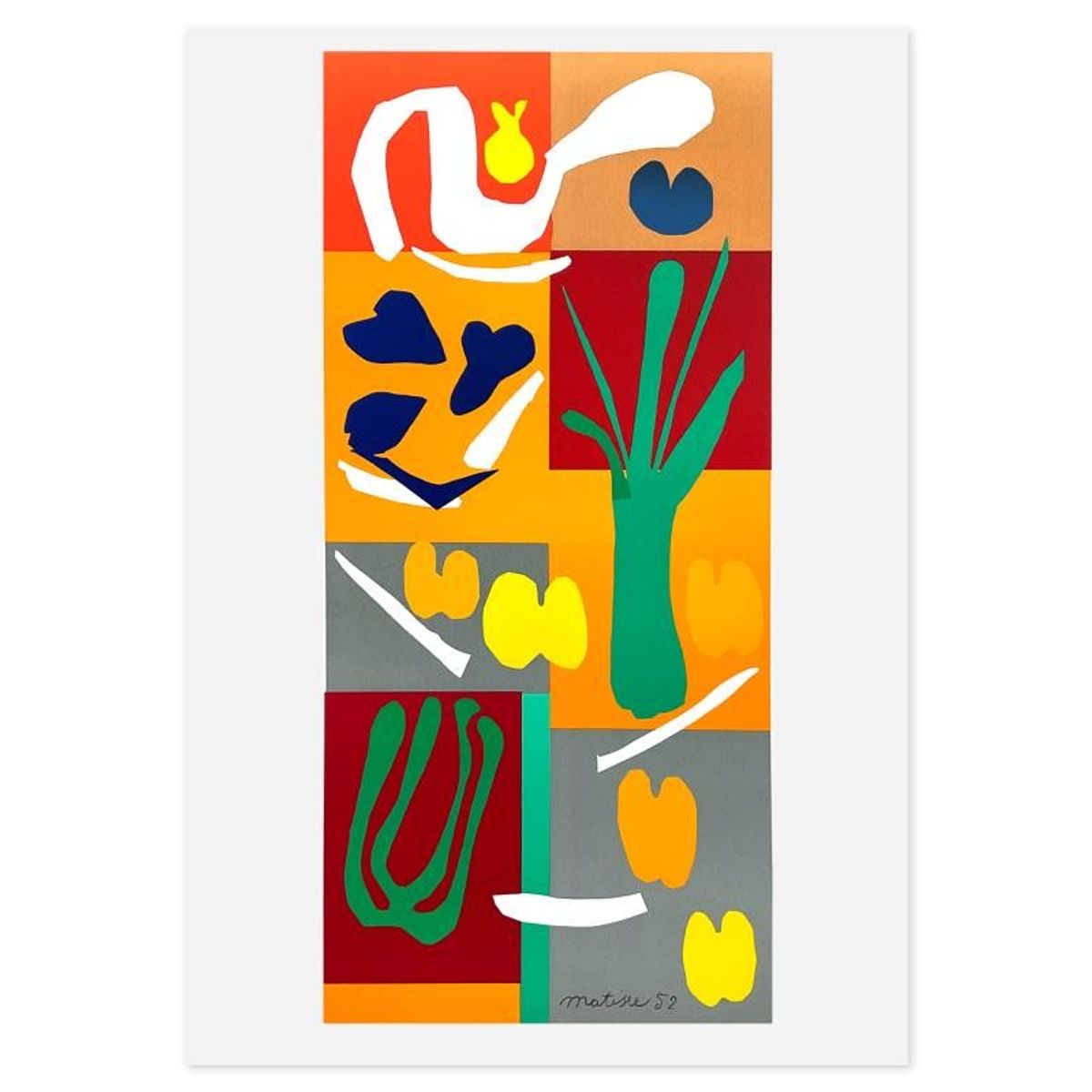 Henri Matisse 1869-1954 (After), "Vegetaux" Limited Edition Lithograph with Certificate of Authenticity.