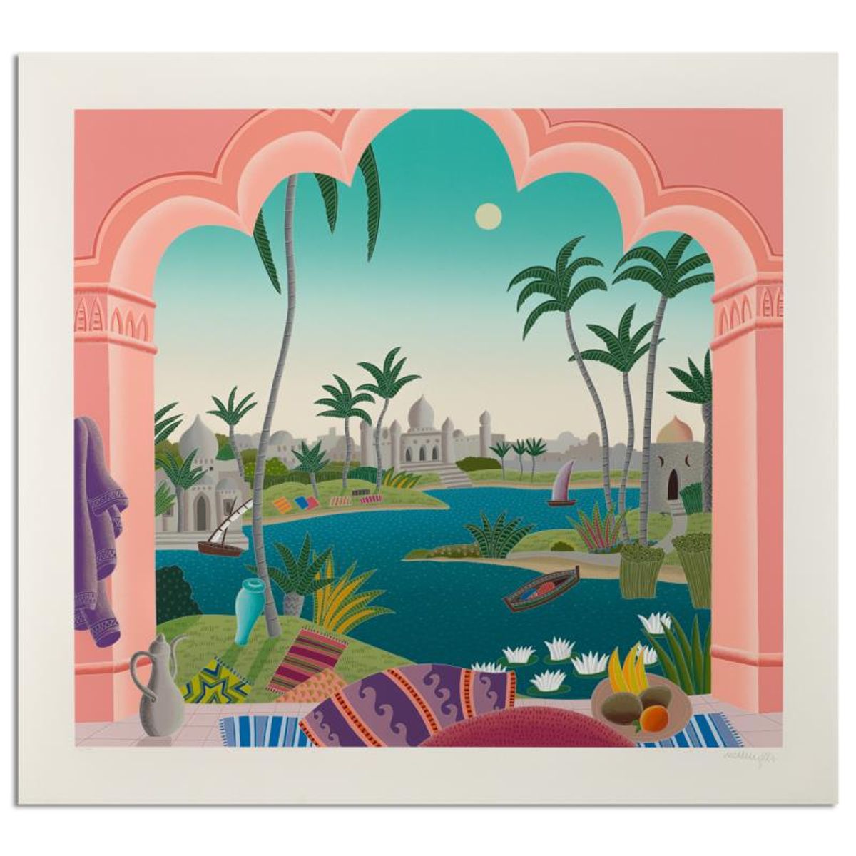 Thomas Mcknight, "Agra" Limited Edition Serigraph, Numbered and Hand Signed with Letter of Authenticity.