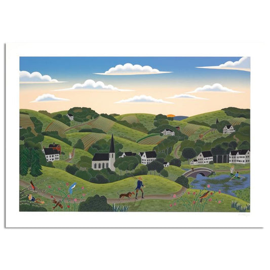 Thomas Mcknight, "Connecticut Valley" Limited Edition Serigraph, Numbered and Hand Signed with Letter of Authenticity.