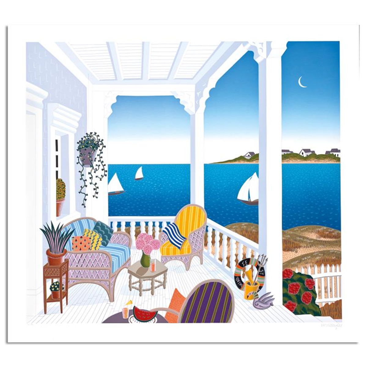 Thomas Mcknight, "Martha's Vineyard" Limited Edition Serigraph, Numbered and Hand Signed with Letter of Authenticity.
