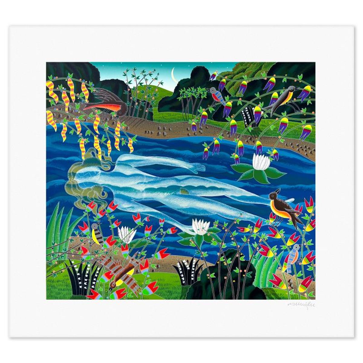 Thomas Mcknight, "Ophelia (Mythologies Suite)" Limited Edition Serigraph, Numbered and Hand Signed with Letter of Authenticity.