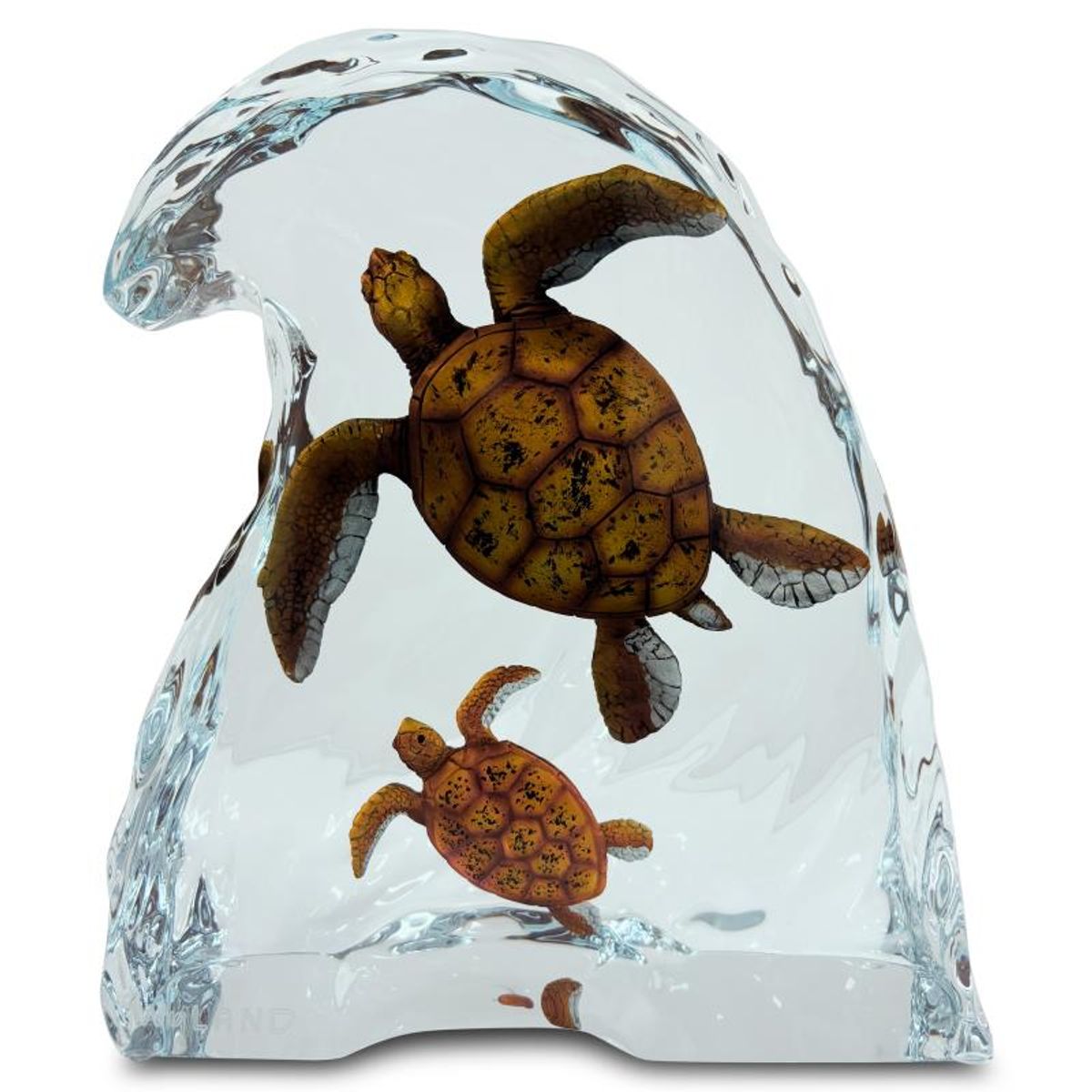 Wyland, "Sea Turtles" Limited Edition Lucite Sculpture, Numbered and Signed with Letter of Authenticity.