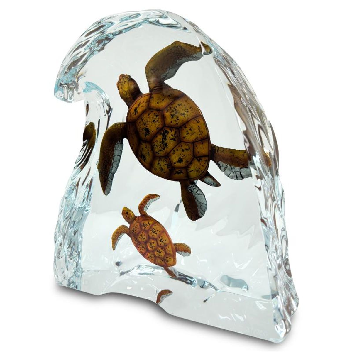 Wyland, "Sea Turtles" Limited Edition Lucite Sculpture, Numbered and Signed with Letter of Authenticity.
