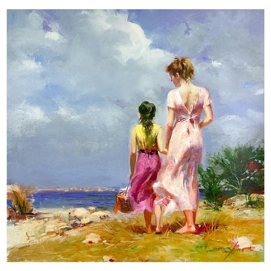 #1 in Edition: Pino (1939-2010) "Summer Afternoon" Hand Embellished Limited Edition on Canvas, HC Numbered 1/50 and Hand Signed with Certificate of Authenticity.