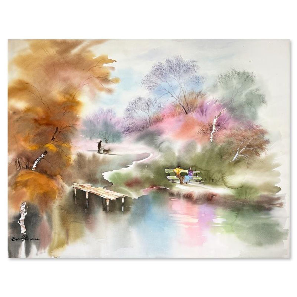 Zina Roitman, Hand Signed Original Painting with Letter of Authenticity.