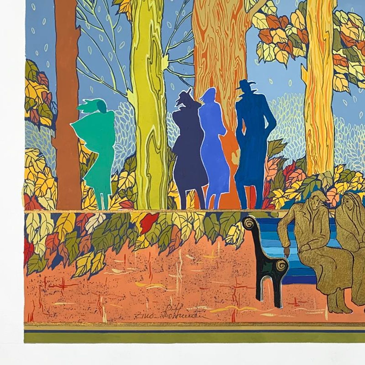 Zina Roitman, Framed Hand Signed Original Painting with Letter of Authenticity.