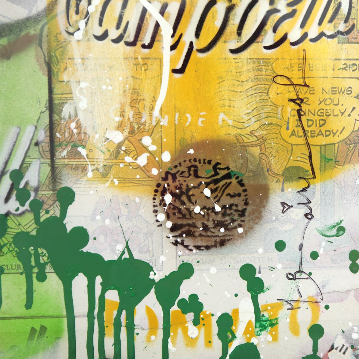 Mr. Brainwash- Original Mixed Media on Deckle Edge Paper "Balloon Girl"