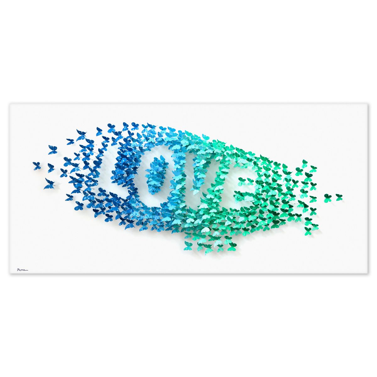 Patricia Govezensky- Original 3D Metal Art on Wood "Airship: LOVE"