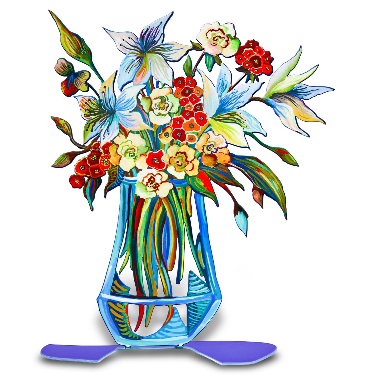 Patricia Govezensky- Mixed Media on Cutout Steel "Blooming Harmony"